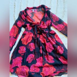 Urban outfitters floral red and black dress :)